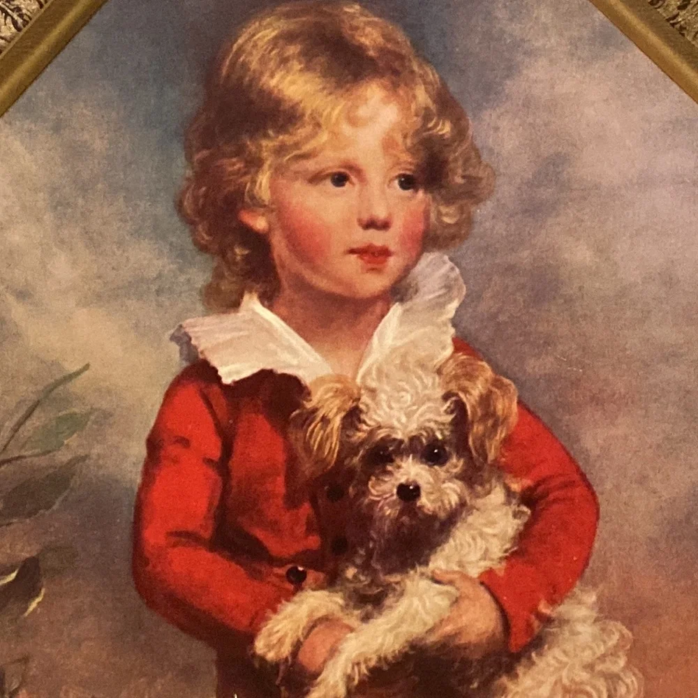 Vintage Tin,Octagon w/ Portrait of Victorian Boy & Girl,C. Bremont,George Romney